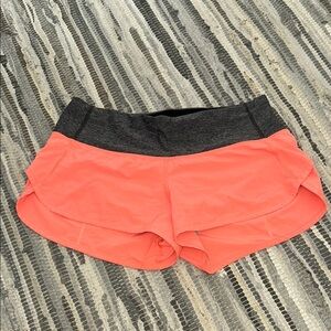 Lululemon Coral and Gray Shorts